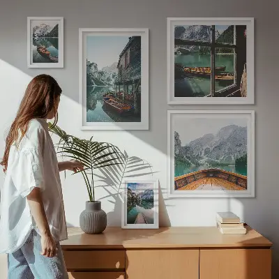 Galeria de quadros para parede paisagem montanhosa com lagos de paz