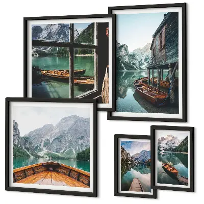 Galeria de quadros para parede paisagem montanhosa com lagos de paz
