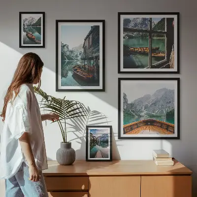 Galeria de quadros para parede paisagem montanhosa com lagos de paz