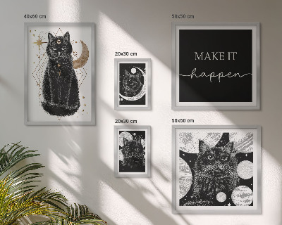 Galeria de parede Gatos pretos boho espaço