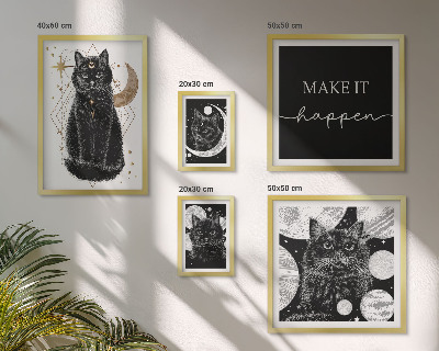 Galeria de parede Gatos pretos boho espaço