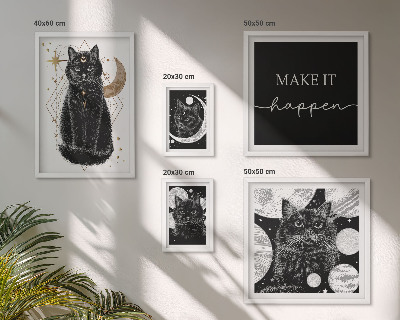 Galeria de parede Gatos pretos boho espaço