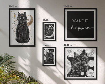 Galeria de parede Gatos pretos boho espaço