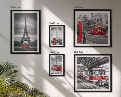 Parede galeria de quadros Vistas elegantes de Londres e Paris