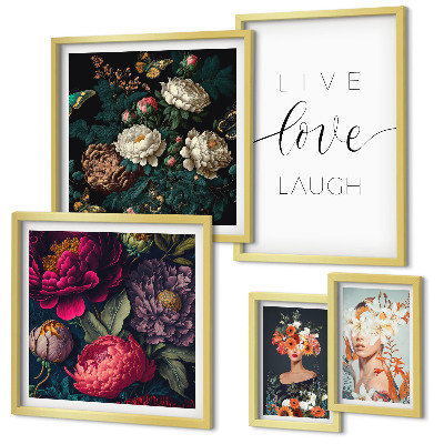 Galeria de parede slogans motivacionais florais