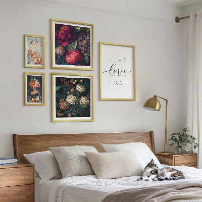 Galeria de parede slogans motivacionais florais