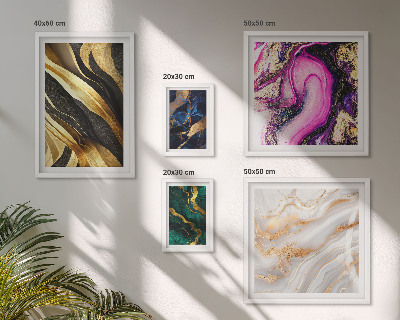Conjunto de 5 quadros com moldura Padrões modernos abstratos