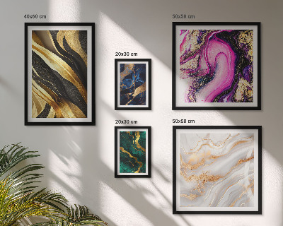 Conjunto de 5 quadros com moldura Padrões modernos abstratos