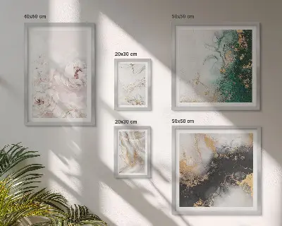 Conjunto de 5 quadros decorativos com detalhes florais e elegância abstrata