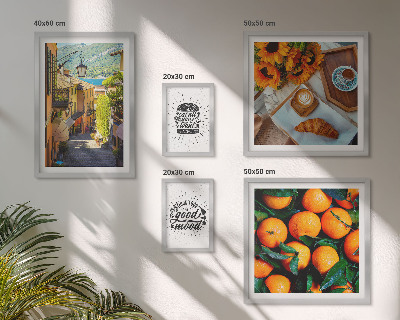Conjunto de 5 quadros decorativos Vista do café para as ruas