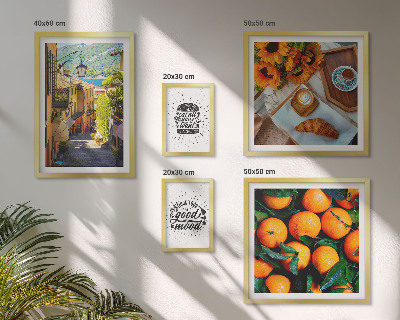 Conjunto de 5 quadros decorativos Vista do café para as ruas