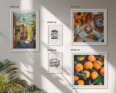 Conjunto de 5 quadros decorativos Vista do café para as ruas