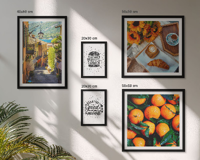 Conjunto de 5 quadros decorativos Vista do café para as ruas