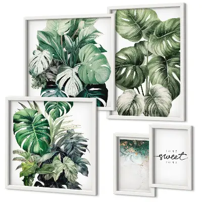 Galeria de parede com motivos vegetais modernos