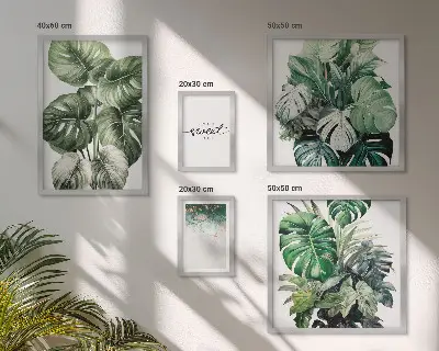 Galeria de parede com motivos vegetais modernos
