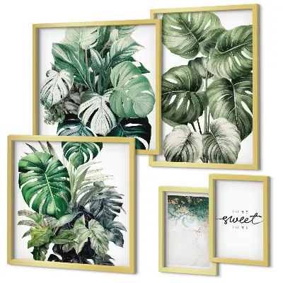 Galeria de parede com motivos vegetais modernos