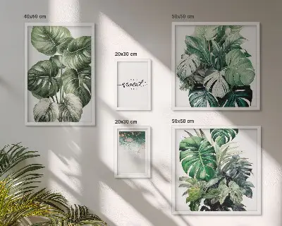 Galeria de parede com motivos vegetais modernos