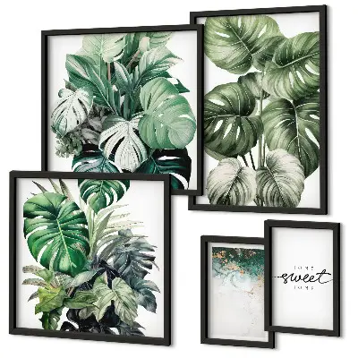 Galeria de parede com motivos vegetais modernos