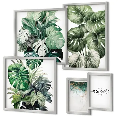 Galeria de parede com motivos vegetais modernos