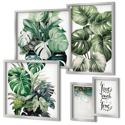 Parede galeria de quadros Citações abstratas de motivos vegetais