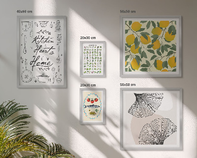 Conjunto de 5 quadros decorativos Inspirações para cozinhas elegantes