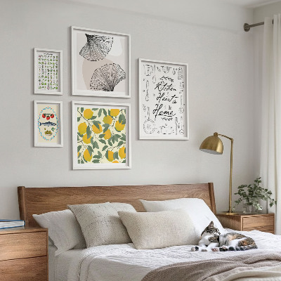 Conjunto de 5 quadros decorativos Inspirações para cozinhas elegantes