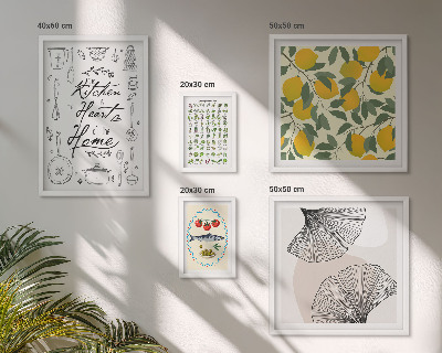 Conjunto de 5 quadros decorativos Inspirações para cozinhas elegantes