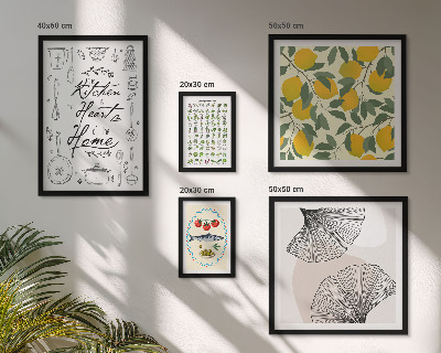 Conjunto de 5 quadros decorativos Inspirações para cozinhas elegantes