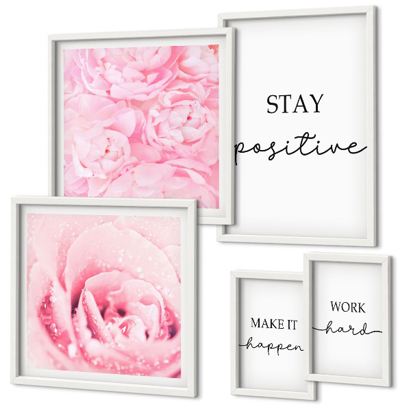 Galeria de parede Frases motivacionais sobre flores