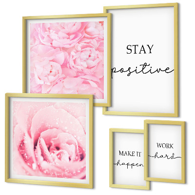 Galeria de parede Frases motivacionais sobre flores