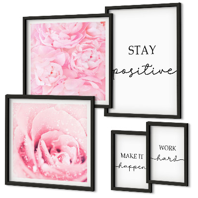 Galeria de parede Frases motivacionais sobre flores