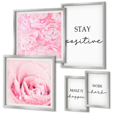 Galeria de parede Frases motivacionais sobre flores