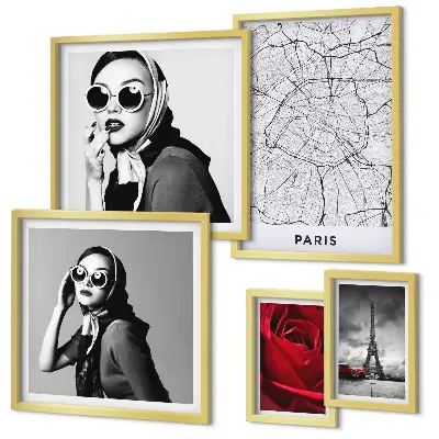 Galeria de quadros para parede com detalhes elegantes da moda parisiense
