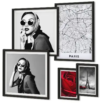 Galeria de quadros para parede com detalhes elegantes da moda parisiense