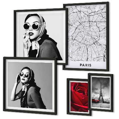 Parede galeria de quadros Detalhes elegantes da moda parisiense
