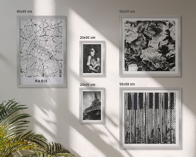 Conjunto de 5 quadros com moldura Arquitetura elegante em estilo parisiense