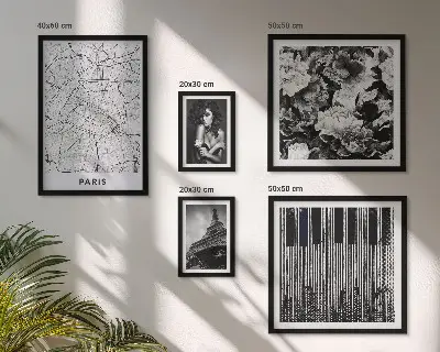 Conjunto de 5 quadros com moldura com tema de arquitetura elegante em estilo parisiense