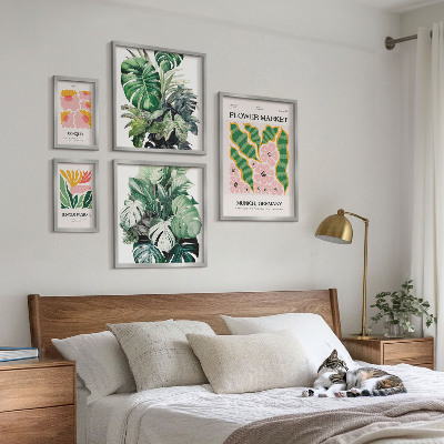 Galeria de parede Motivos florais boho com plantas