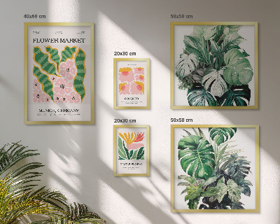 Galeria de parede Motivos florais boho com plantas