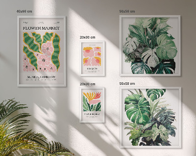 Galeria de parede Motivos florais boho com plantas