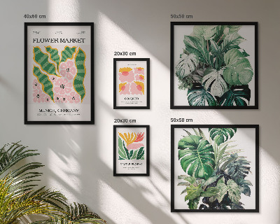 Galeria de parede Motivos florais boho com plantas