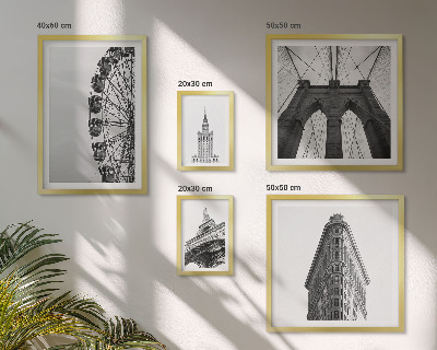 Conjunto de 5 quadros decorativos arquitetura metropolitana em preto e branco