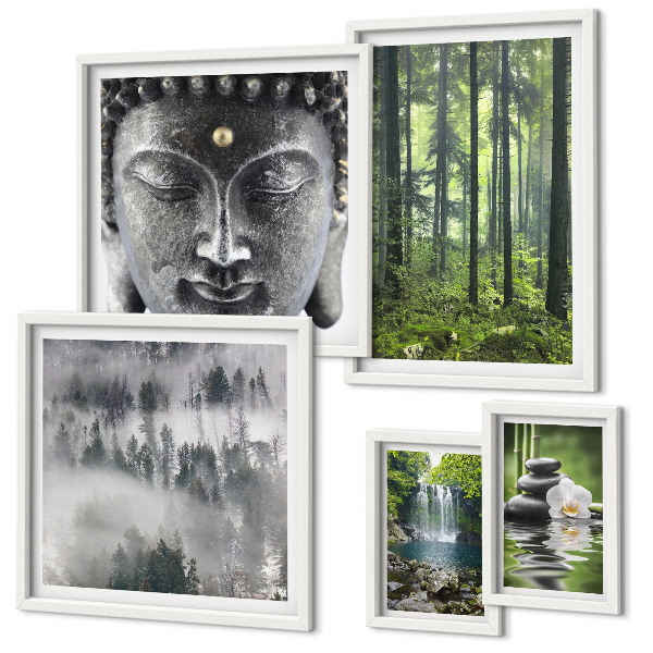 Galeria de parede Temas relaxantes de natureza zen
