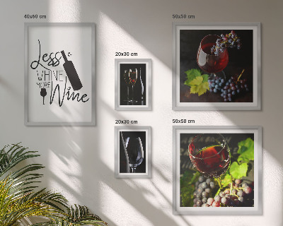 Parede galeria de quadros Vinhos e acessórios elegantes