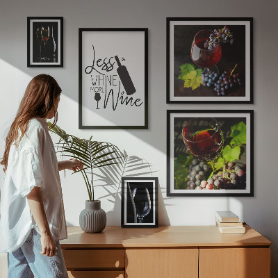 Parede galeria de quadros Vinhos e acessórios elegantes