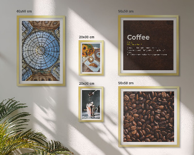 Conjunto de 5 quadros com moldura Doces de café em estilo rústico