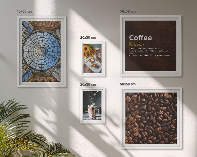 Conjunto de 5 quadros com moldura Doces de café em estilo rústico