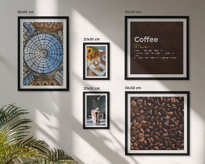 Conjunto de 5 quadros com moldura Doces de café em estilo rústico