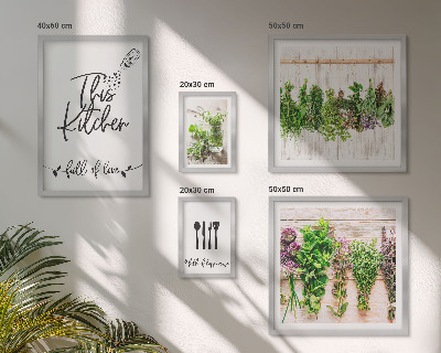 Conjunto de 5 quadros decorativos Inspirações rústicas com ervas