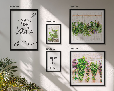 Conjunto de 5 quadros decorativos Inspirações rústicas com ervas